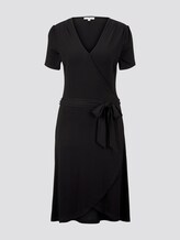 Jersey Midi Jurk in Wrap Look - Vrouwen - Deep Black Jersey Midi Jurk in Wrap Look - Vrouwen - Deep Black - 7 - TOM TAILOR