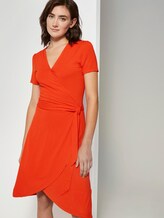 Jersey Midikleid in Wickeloptik - Frauen - strong flame orange Jersey Midikleid in Wickeloptik - Frauen - strong flame orange - 5 - TOM TAILOR