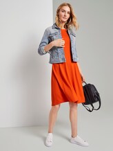 Jersey dress with Vienna seams - Women - strong flame orange Jersey dress with Vienna seams - Women - strong flame orange - 3 - TOM TAILOR