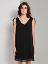 Ärmelloses Chiffon-Kleid mit Schulter-Detail - Frauen - Deep Black Ärmelloses Chiffon-Kleid mit Schulter-Detail - Frauen - Deep Black - 1 - TOM TAILOR