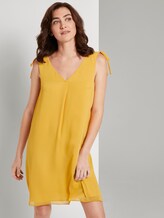 Ärmelloses Chiffon-Kleid mit Schulter-Detail - Frauen - deep golden yellow Ärmelloses Chiffon-Kleid mit Schulter-Detail - Frauen - deep golden yellow - 5 - TOM TAILOR