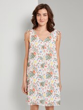 Ärmelloses Chiffon-Kleid mit Schulter-Detail - Frauen - white watercolor flower design Ärmelloses Chiffon-Kleid mit Schulter-Detail - Frauen - white watercolor flower design - 1 - TOM TAILOR