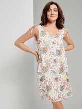 Ärmelloses Chiffon-Kleid mit Schulter-Detail - Frauen - white watercolor flower design Ärmelloses Chiffon-Kleid mit Schulter-Detail - Frauen - white watercolor flower design - 5 - TOM TAILOR