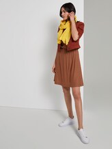 Striped jersey dress with a broad shoulder area - Women - brown white stripe Striped jersey dress with a broad shoulder area - Women - brown white stripe - 3 - TOM TAILOR