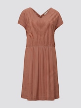 Striped jersey dress with a broad shoulder area - Women - brown white stripe Striped jersey dress with a broad shoulder area - Women - brown white stripe - 7 - TOM TAILOR
