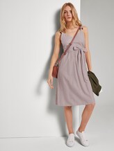 Sommerliches Kleid mit Streifenmuster - Frauen - brown white vertical stripe Sommerliches Kleid mit Streifenmuster - Frauen - brown white vertical stripe - 3 - TOM TAILOR