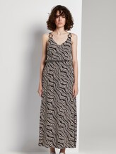 Ärmelloses Maxikleid mit Ring-Detail - Frauen - black wavy design Ärmelloses Maxikleid mit Ring-Detail - Frauen - black wavy design - 1 - TOM TAILOR