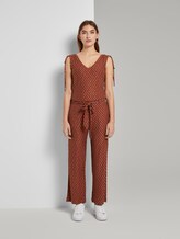 Culotte-Jumpsuit mit Schleifendetail - Frauen - brown geometric design Culotte-Jumpsuit mit Schleifendetail - Frauen - brown geometric design - 1 - TOM TAILOR