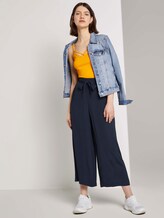 Stromende culotte met stropdas riem - Vrouwen - Real Navy Blue Stromende culotte met stropdas riem - Vrouwen - Real Navy Blue - 3 - TOM TAILOR Denim
