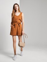 Sleeveless jumpsuit with a belt - Women - mango brown Sleeveless jumpsuit with a belt - Women - mango brown - 3 - TOM TAILOR Denim