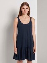 Kleid mit Rücken-Detail und Rüschung - Frauen - Real Navy Blue Kleid mit Rücken-Detail und Rüschung - Frauen - Real Navy Blue - 1 - TOM TAILOR Denim