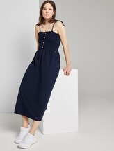 Midi dress with ruffles - Women - Real Navy Blue Midi dress with ruffles - Women - Real Navy Blue - 5 - TOM TAILOR Denim