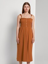 Midikleid mit Raffungen - Frauen - mango brown Midikleid mit Raffungen - Frauen - mango brown - 1 - TOM TAILOR Denim