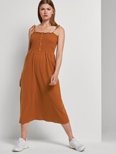 Midikleid mit Raffungen - Frauen - mango brown Midikleid mit Raffungen - Frauen - mango brown - 5 - TOM TAILOR Denim