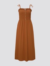 Midikleid mit Raffungen - Frauen - mango brown Midikleid mit Raffungen - Frauen - mango brown - 7 - TOM TAILOR Denim