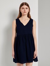 Kleid mit Knopfleiste und V-Ausschnitt - Frauen - Real Navy Blue Kleid mit Knopfleiste und V-Ausschnitt - Frauen - Real Navy Blue - 1 - TOM TAILOR Denim