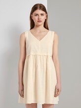 Kleid mit Knopfleiste und V-Ausschnitt - Frauen - soft creme beige Kleid mit Knopfleiste und V-Ausschnitt - Frauen - soft creme beige - 1 - TOM TAILOR Denim