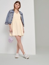 Kleid mit Knopfleiste und V-Ausschnitt - Frauen - soft creme beige Kleid mit Knopfleiste und V-Ausschnitt - Frauen - soft creme beige - 3 - TOM TAILOR Denim