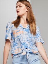 Hawaii-Hemd mit Palmen-Print zum Knoten - Frauen - blue coral palmtree print Hawaii-Hemd mit Palmen-Print zum Knoten - Frauen - blue coral palmtree print - 5 - TOM TAILOR Denim