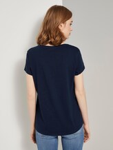 T-Shirt mit V-Ausschnitt - Frauen - Real Navy Blue T-Shirt mit V-Ausschnitt - Frauen - Real Navy Blue - 2 - TOM TAILOR Denim