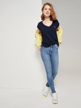 T-Shirt mit V-Ausschnitt - Frauen - Real Navy Blue T-Shirt mit V-Ausschnitt - Frauen - Real Navy Blue - 3 - TOM TAILOR Denim