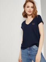 T-Shirt mit V-Ausschnitt - Frauen - Real Navy Blue T-Shirt mit V-Ausschnitt - Frauen - Real Navy Blue - 5 - TOM TAILOR Denim