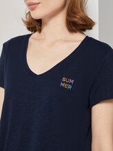 T-Shirt mit V-Ausschnitt - Frauen - Real Navy Blue T-Shirt mit V-Ausschnitt - Frauen - Real Navy Blue - 9 - TOM TAILOR Denim