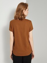 T-shirt met V-hals - Vrouwen - mango brown T-shirt met V-hals - Vrouwen - mango brown - 2 - TOM TAILOR Denim