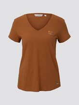 T-shirt met V-hals - Vrouwen - mango brown T-shirt met V-hals - Vrouwen - mango brown - 7 - TOM TAILOR Denim