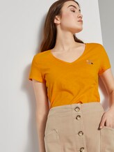 T-Shirt mit V-Ausschnitt - Frauen - orange yellow T-Shirt mit V-Ausschnitt - Frauen - orange yellow - 5 - TOM TAILOR Denim