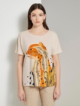T-Shirt mit Tier-Print - Frauen - soft creme beige T-Shirt mit Tier-Print - Frauen - soft creme beige - 1 - TOM TAILOR Denim