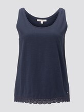 Relaxed Top mit Spitzenborte - Frauen - Real Navy Blue Relaxed Top mit Spitzenborte - Frauen - Real Navy Blue - 7 - TOM TAILOR Denim