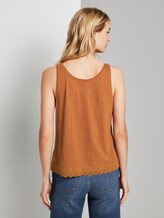 Relaxed Top met Kanten Trim - Vrouwen - mango brown Relaxed Top met Kanten Trim - Vrouwen - mango brown - 2 - TOM TAILOR Denim