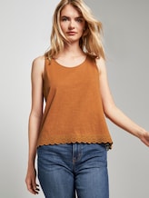 Relaxed Top met Kanten Trim - Vrouwen - mango brown Relaxed Top met Kanten Trim - Vrouwen - mango brown - 5 - TOM TAILOR Denim