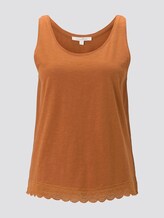 Relaxed Top met Kanten Trim - Vrouwen - mango brown Relaxed Top met Kanten Trim - Vrouwen - mango brown - 7 - TOM TAILOR Denim