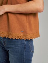 Relaxed Top met Kanten Trim - Vrouwen - mango brown Relaxed Top met Kanten Trim - Vrouwen - mango brown - 9 - TOM TAILOR Denim