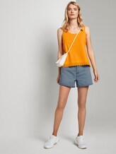 Relaxed Top met Kanten Trim - Vrouwen - orange yellow Relaxed Top met Kanten Trim - Vrouwen - orange yellow - 3 - TOM TAILOR Denim
