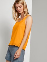Relaxed Top met Kanten Trim - Vrouwen - orange yellow Relaxed Top met Kanten Trim - Vrouwen - orange yellow - 5 - TOM TAILOR Denim