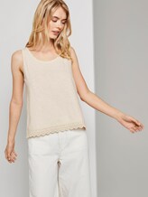Relaxed Top mit Spitzenborte - Frauen - soft creme beige Relaxed Top mit Spitzenborte - Frauen - soft creme beige - 5 - TOM TAILOR Denim