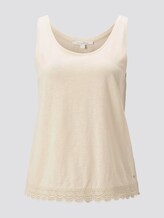 Relaxed Top mit Spitzenborte - Frauen - soft creme beige Relaxed Top mit Spitzenborte - Frauen - soft creme beige - 7 - TOM TAILOR Denim