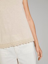Relaxed Top mit Spitzenborte - Frauen - soft creme beige Relaxed Top mit Spitzenborte - Frauen - soft creme beige - 9 - TOM TAILOR Denim