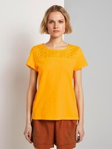 T-shirt with a pattern - Women - orange yellow T-shirt with a pattern - Women - orange yellow - 1 - TOM TAILOR Denim