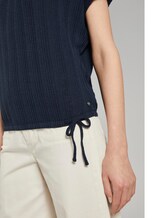 T-Shirt mit elastischem Bund - Frauen - Real Navy Blue T-Shirt mit elastischem Bund - Frauen - Real Navy Blue - 10 - TOM TAILOR Denim