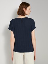T-Shirt mit elastischem Bund - Frauen - Real Navy Blue T-Shirt mit elastischem Bund - Frauen - Real Navy Blue - 2 - TOM TAILOR Denim