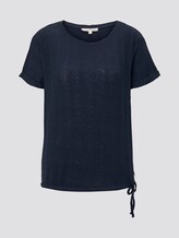 T-Shirt mit elastischem Bund - Frauen - Real Navy Blue T-Shirt mit elastischem Bund - Frauen - Real Navy Blue - 7 - TOM TAILOR Denim