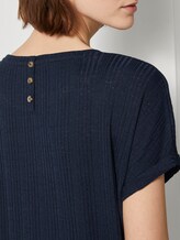 T-Shirt mit elastischem Bund - Frauen - Real Navy Blue T-Shirt mit elastischem Bund - Frauen - Real Navy Blue - 9 - TOM TAILOR Denim