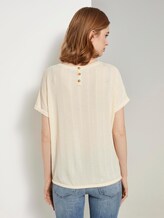 T-Shirt mit elastischem Bund - Frauen - soft creme beige T-Shirt mit elastischem Bund - Frauen - soft creme beige - 2 - TOM TAILOR Denim