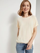 T-Shirt mit elastischem Bund - Frauen - soft creme beige T-Shirt mit elastischem Bund - Frauen - soft creme beige - 5 - TOM TAILOR Denim
