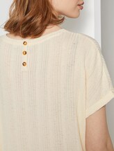 T-Shirt mit elastischem Bund - Frauen - soft creme beige T-Shirt mit elastischem Bund - Frauen - soft creme beige - 9 - TOM TAILOR Denim