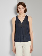 Fließendes Top mit Knöpfen - Frauen - Real Navy Blue Fließendes Top mit Knöpfen - Frauen - Real Navy Blue - 1 - TOM TAILOR Denim